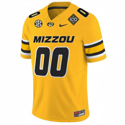 Alternative view of Custom Missouri Tigers Football 100th Stadium Anniversary Gold Vapor F.U.S.E Limited Jersey - All Stitched