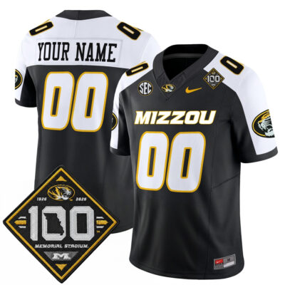 Custom Missouri Tigers Football 100th Stadium Anniversary Black Alternate Vapor F.U.S.E Limited Jersey - All Stitched