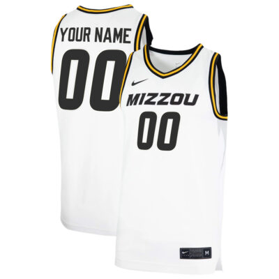 Custom Missouri Tigers Basketball White Home Jersey - All Stitched
