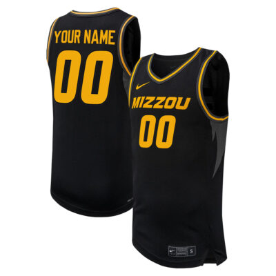 Custom Missouri Tigers Basketball Black Away Jersey - All Stitched