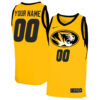 Custom Missouri Tigers Basketball Gold Alternate Jersey - All Stitched