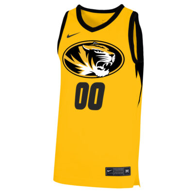 Alternative view of Custom Missouri Tigers Basketball Gold Alternate Jersey - All Stitched