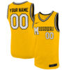 Custom Missouri Tigers Basketball Gold Alternate Jersey - All Stitched