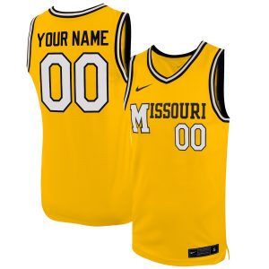 Custom Missouri Tigers Basketball Gold Alternate Jersey - All Stitched