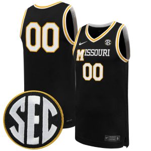 Custom Missouri Tigers Basketball Black Retro Jersey w/ SEC Patch - All Stitched