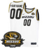 Custom Missouri Tigers Basketball 100th Anniversary White Home Jersey - All Stitched