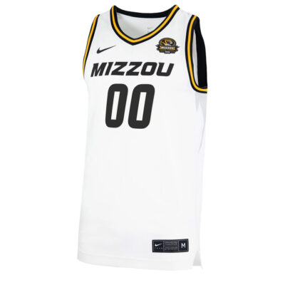 Alternative view of Custom Missouri Tigers Basketball 100th Anniversary White Home Jersey - All Stitched