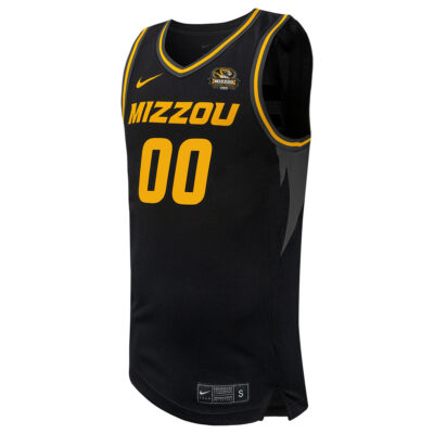 Alternative view of Custom Missouri Tigers Basketball 100th Anniversary Black Away Jersey - All Stitched