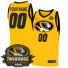 Custom Missouri Tigers Basketball 100th Anniversary Gold Alternate Jersey - All Stitched