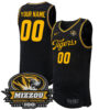Custom Missouri Tigers Basketball 100th Anniversary Black Away Jersey - All Stitched