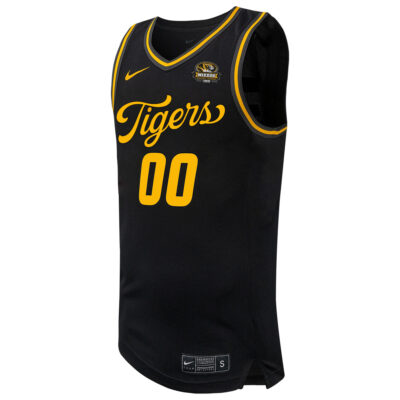 Alternative view of Custom Missouri Tigers Basketball 100th Anniversary Black Away Jersey - All Stitched