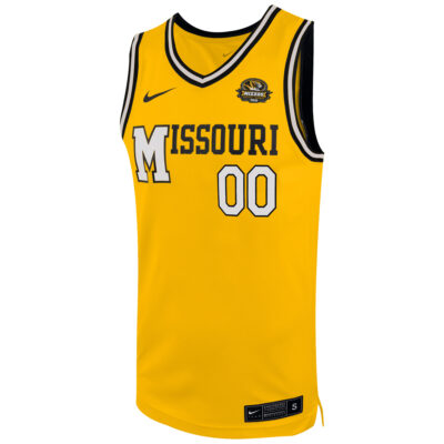 Alternative view of Custom Missouri Tigers Basketball 100th Anniversary Gold Alternate Jersey - All Stitched