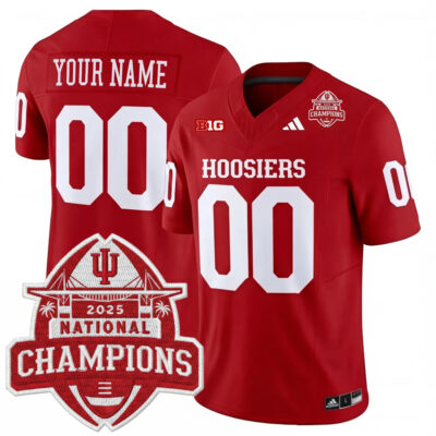 Custom Indiana Hoosiers Football CFP National Champions Crimson Vapor F.U.S.E Limited Jersey - All Stitched