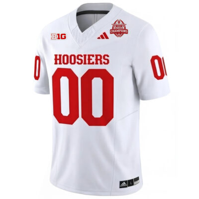 Alternative view of Custom Indiana Hoosiers Football CFP National Champions White Vapor F.U.S.E Limited Jersey - All Stitched