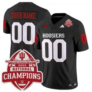 Custom Indiana Hoosiers Football CFP National Champions Black Vapor F.U.S.E Limited Jersey - All Stitched