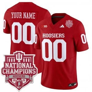 Custom Indiana Hoosiers Football CFP National Championship Crimson Vapor F.U.S.E Limited Jersey - All Stitched