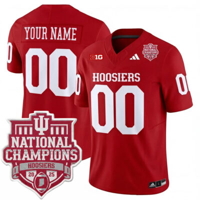 Custom Indiana Hoosiers Football CFP National Championship Crimson Vapor F.U.S.E Limited Jersey - All Stitched