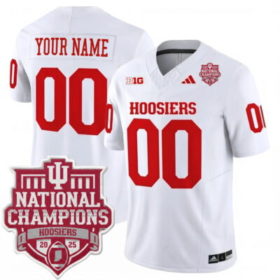 Custom Indiana Hoosiers Football CFP National Championship White Vapor F.U.S.E Limited Jersey - All Stitched