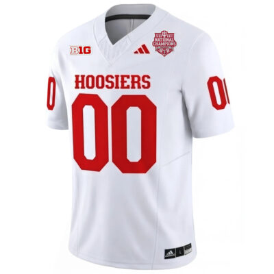 Alternative view of Custom Indiana Hoosiers Football CFP National Championship White Vapor F.U.S.E Limited Jersey - All Stitched