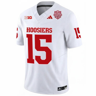Alternative view of Fernando Mendoza Indiana Hoosiers Football CFP National Championship White Vapor F.U.S.E Limited Jersey - All Stitched