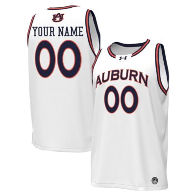 Custom Auburn Tigers Basketball 2024/25 White Home Jersey - All Stitched