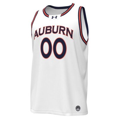 Alternative view of Custom Auburn Tigers Basketball 2024/25 White Home Jersey - All Stitched