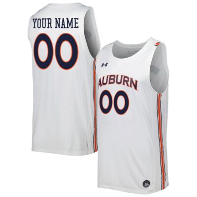 Custom Auburn Tigers Basketball 2021/22 White Home Jersey - All Stitched