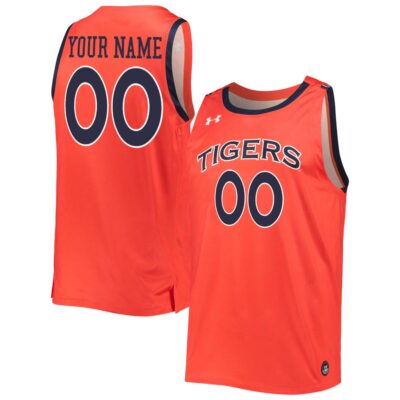 Custom Auburn Tigers Basketball 2021/22 Orange Alternate Jersey - All Stitched