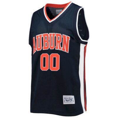 Alternative view of Custom Auburn Tigers Basketball Navy Retro Jersey - All Stitched
