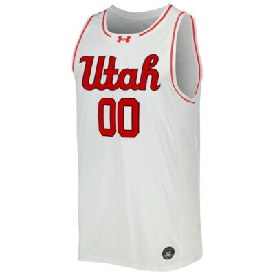 Alternative view of Custom Utah Utes Basketball 2025/26 White Home Jersey - All Stitched