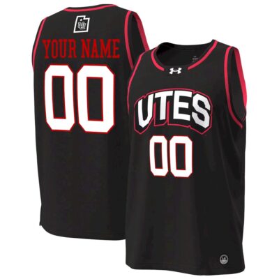 Custom Utah Utes Basketball 2025/26 Black Away Jersey - All Stitched