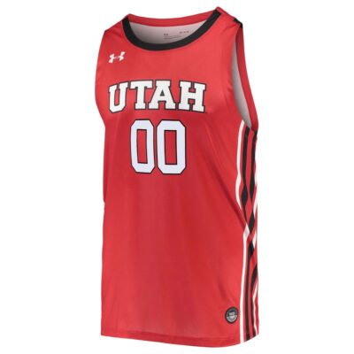 Alternative view of Custom Utah Utes Basketball 2021/22 Red Away Jersey - All Stitched