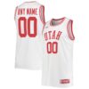 Custom Utah Utes Basketball 2021/22 White Throwback Home Jersey - All Stitched