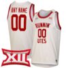 Custom Utah Utes Basketball White Throwback Jersey w/ XII Patch - All Stitched