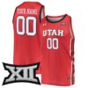 Custom Utah Utes Basketball 2021/22 Red Away Jersey w/ XII Patch - All Stitched