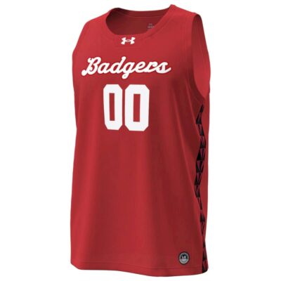 Alternative view of Custom Wisconsin Badgers Basketball 2025/26 Cardinal Jersey - All Stitched