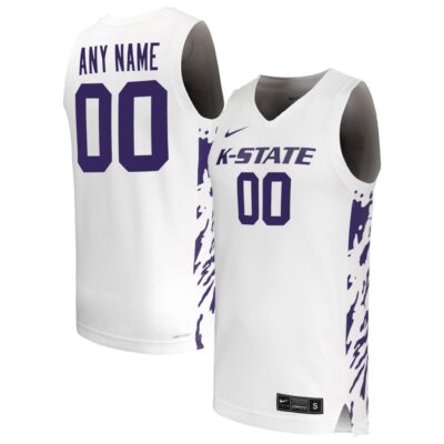 Custom Kansas State Wildcats Basketball 2024/25 White Jersey - All Stitched