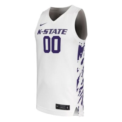 Alternative view of Custom Kansas State Wildcats Basketball 2024/25 White Jersey - All Stitched