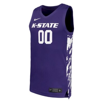 Alternative view of Custom Kansas State Wildcats Basketball 2024/25 Purple Jersey - All Stitched