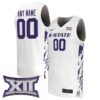 Custom Kansas State Wildcats Basketball 2024/25 White Jersey w/ XII Patch - All Stitched