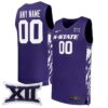 Custom Kansas State Wildcats Basketball 2024/25 Purple Jersey w/ XII Patch - All Stitched