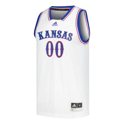 Alternative view of Custom Kansas Jayhawks Basketball 2024/25 White Home Jersey - All Stitched