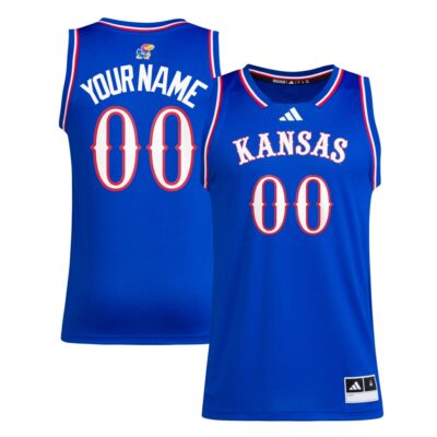 Custom Kansas Jayhawks Basketball 2024/25 Royal Away Jersey - All Stitched