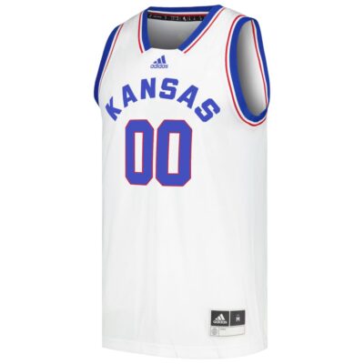 Alternative view of Custom Kansas Jayhawks Basketball White Reverse Retro Jersey - All Stitched