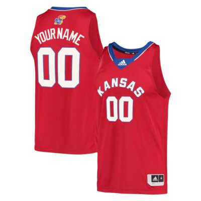 Custom Kansas Jayhawks Basketball Red Throwback Jersey - All Stitched