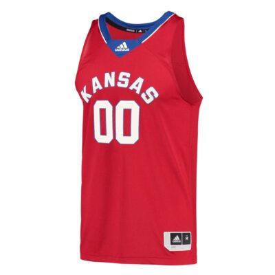 Alternative view of Custom Kansas Jayhawks Basketball Red Throwback Jersey - All Stitched