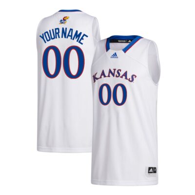 Custom Kansas Jayhawks Basketball 2021/22 White Home Jersey - All Stitched