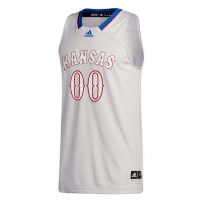 Alternative view of Custom Kansas Jayhawks Basketball 2021/22 White Alternate Jersey - All Stitched