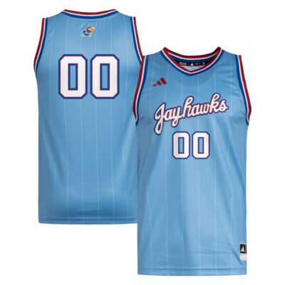 Custom Kansas Jayhawks Basketball Light Blue Jersey - All Stitched