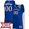 Custom Kansas Jayhawks Basketball 2023/24 Royal Away Jersey w/ XII Patch - All Stitched